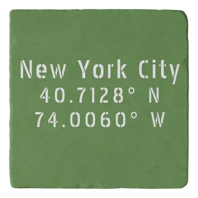 New York Latitude and Longitude Trivet (Front)