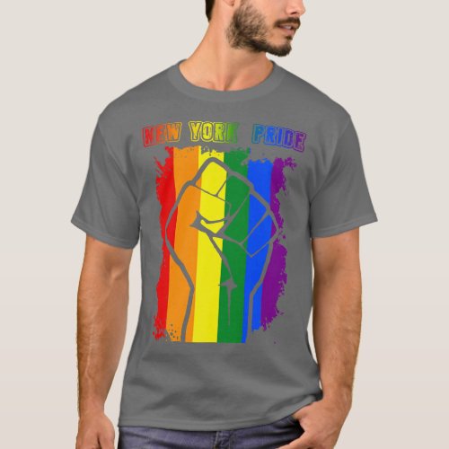 New York LGBT Pride Month LGBTQ Rainbow Flag For G T_Shirt