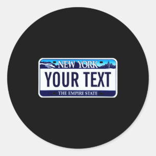 New York License Plate _1 Classic Round Sticker
