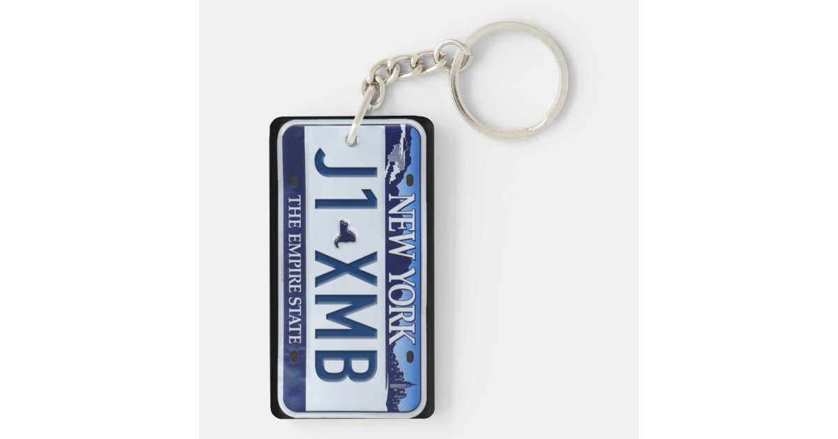 New York License Plate Keychain CUSTOM Zazzle