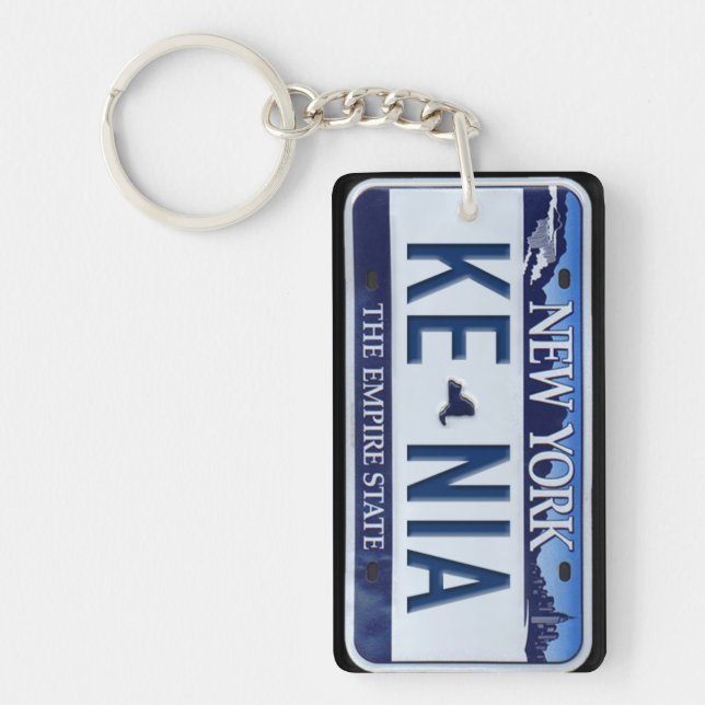 New York License Plate Keychain CUSTOM (Front)