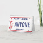 New York License Plate (personalized) Card at Zazzle