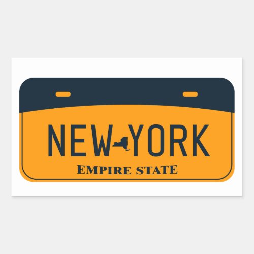 New York License Plate The Empire State Rectangular Sticker