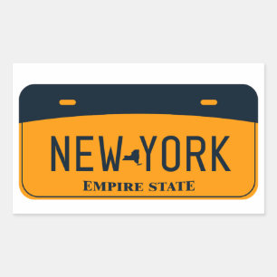 New York License Plate, The Empire State Rectangular Sticker