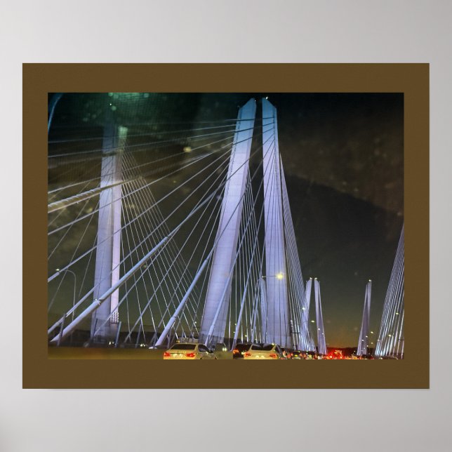 New York Lighted Bridge Poster (Front)