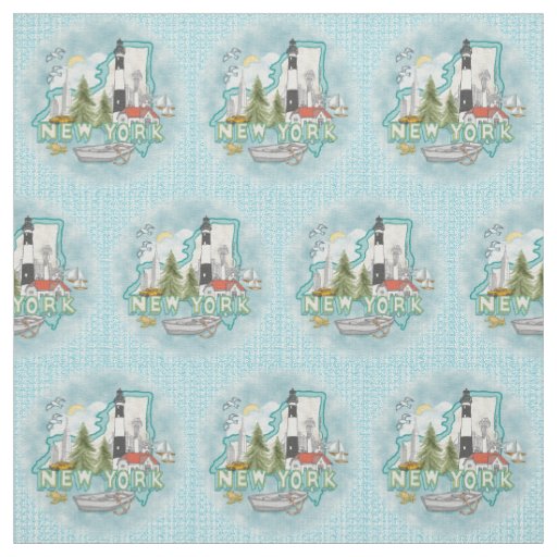 New York Lighthouse Fabric