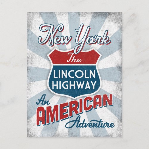 New York Lincoln Highway Vintage America Postcard