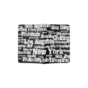 New York Los Angeles Chicago USA Cities Black Passport Holder