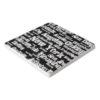 New York Los Angeles Chicago USA Cities Black Trivet