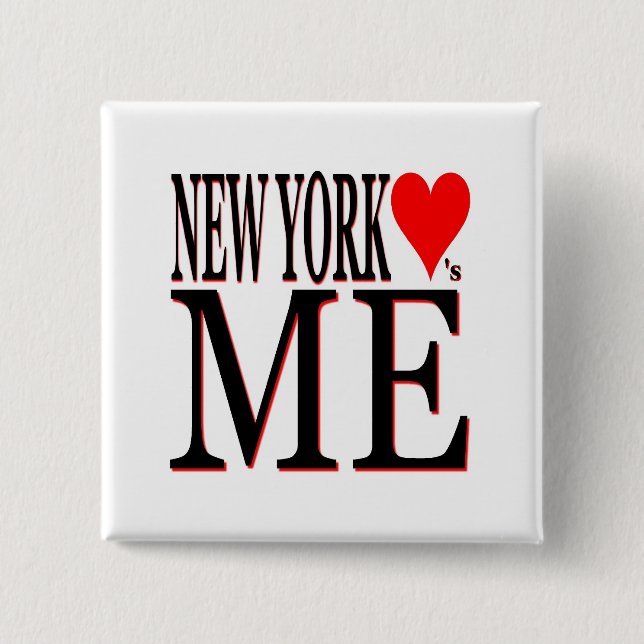 New York Loves Me Pinback Button (Front)