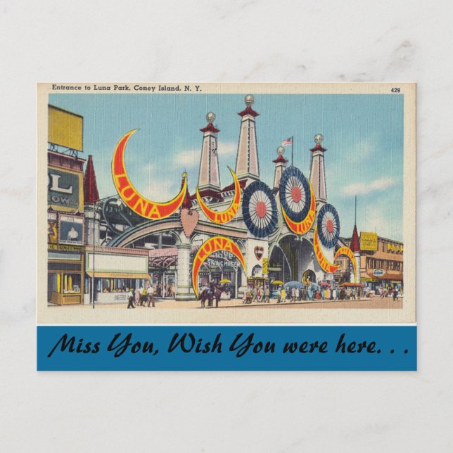 New York, Luna Park, Coney Island Postcard (Front)