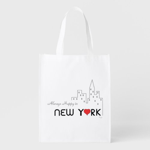 New York Manhattan Love Cool Grocery Bag