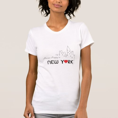 New York Manhattan Love Heart T_Shirt