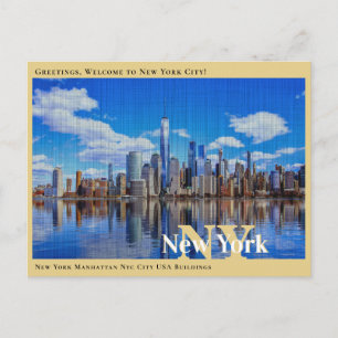 New York Manhattan NYC City USA Buildings Postcard