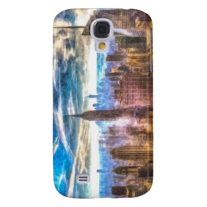 New York Manhattan Skyline Art Galaxy S4 Cover