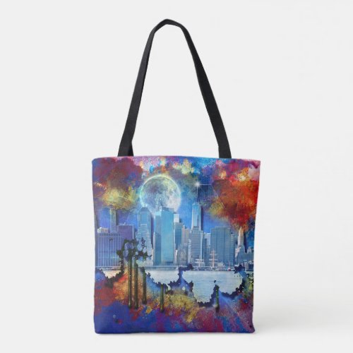 New York Manhattan Skyline Tote Bag