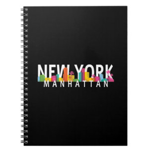 New York Manhattan skyline with palms Notebook