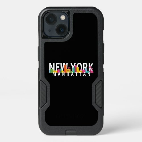 New York Manhattan skyline with palms iPhone 13 Case