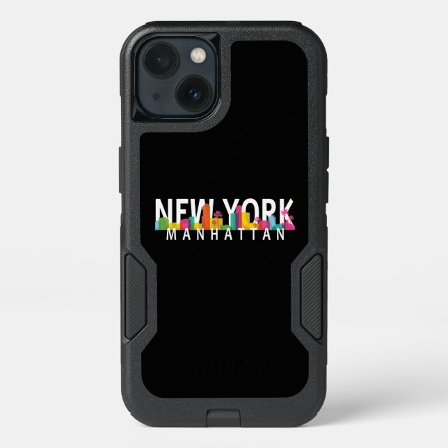New York Manhattan skyline with palms Otterbox iPhone Case (Back)