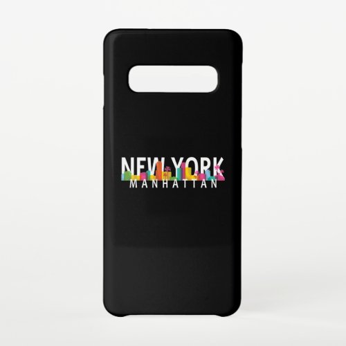 New York Manhattan skyline with palms Samsung Galaxy S10 Case