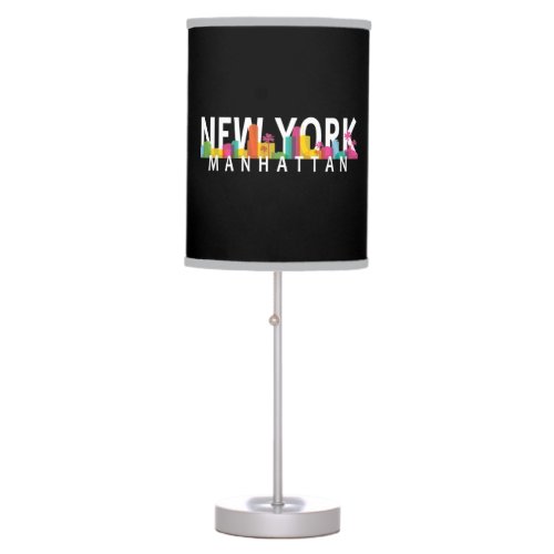New York Manhattan skyline with palms Table Lamp