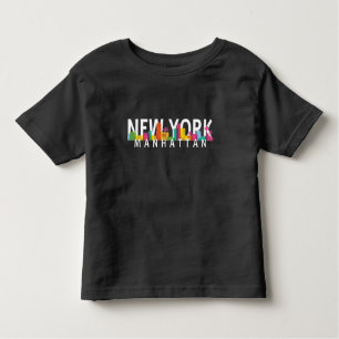 New York Manhattan skyline with palms Toddler T-shirt