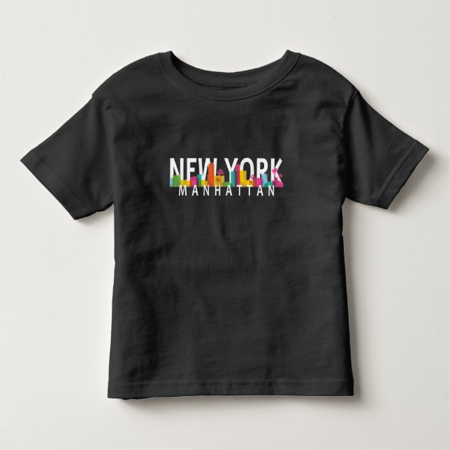 New York Manhattan skyline with palms Toddler T-shirt (Front)