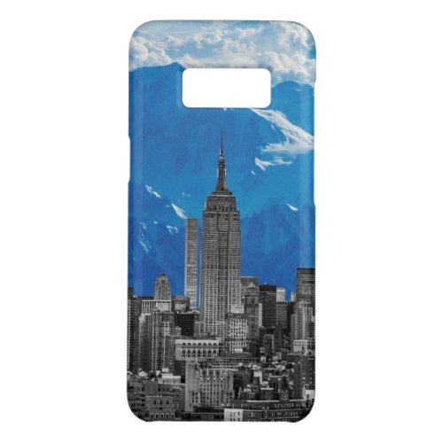 New York Manhattan Skyscrapers with Blue Mountain Case_Mate Samsung Galaxy S8 Case