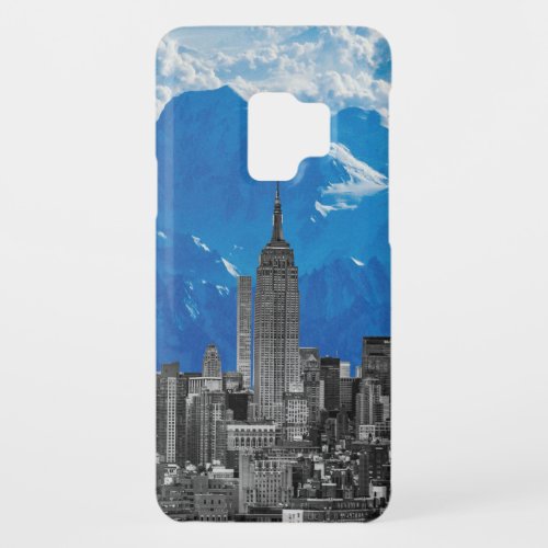 New York Manhattan Skyscrapers with Blue Mountain Case_Mate Samsung Galaxy S9 Case