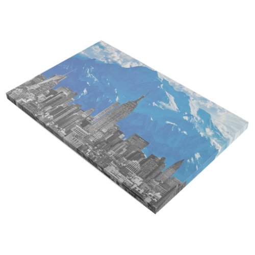 New York Manhattan Skyscrapers with Blue Mountain Gallery Wrap