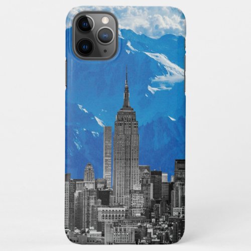 New York Manhattan Skyscrapers with Blue Mountain iPhone 11Pro Max Case