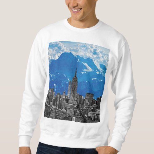 New York Manhattan Skyscrapers with Blue Mountain Sweatshirt