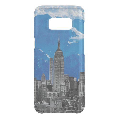 New York Manhattan Skyscrapers with Blue Mountain Uncommon Samsung Galaxy S8 Case