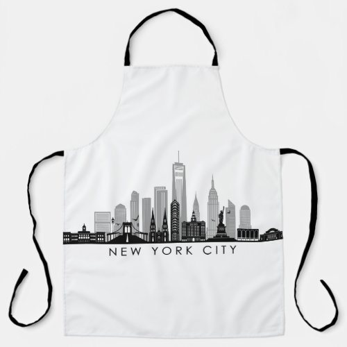 NEW YORK Manhatten USA City Skyline Silhouette Apron