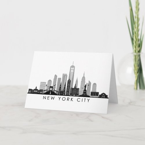 NEW YORK Manhatten USA City Skyline Silhouette Card