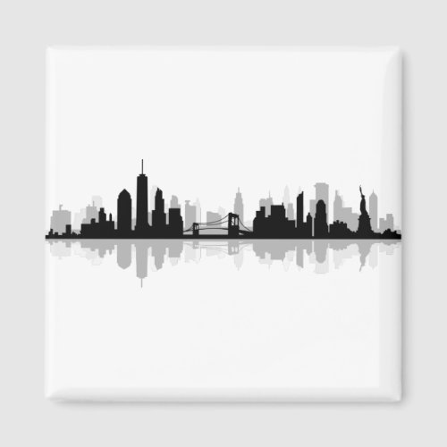 NEW YORK Manhatten USA City Skyline Silhouette Magnet