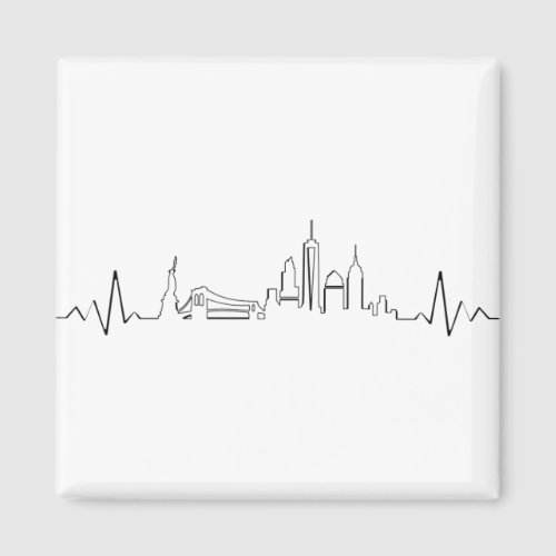 NEW YORK Manhatten USA City Skyline Silhouette Magnet