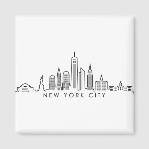 NEW YORK Manhatten USA City Skyline Silhouette Magnet