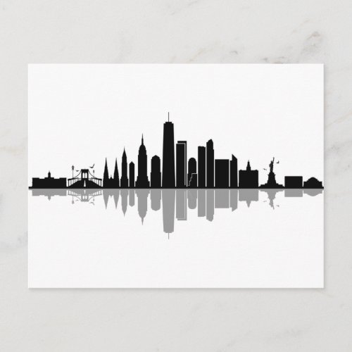 NEW YORK Manhatten USA City Skyline Silhouette Postcard