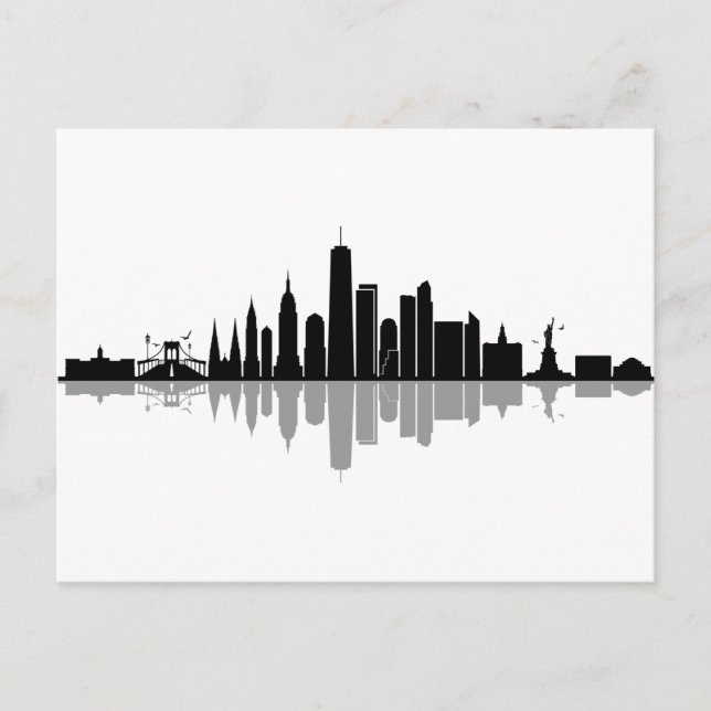 NEW YORK Manhatten USA City Skyline Silhouette Postcard (Front)