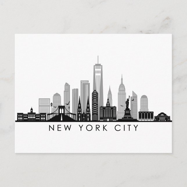 NEW YORK Manhatten USA City Skyline Silhouette Postcard (Front)