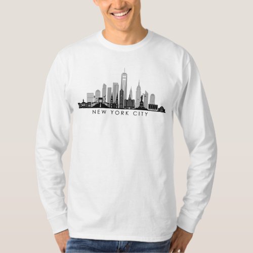 NEW YORK Manhatten USA City Skyline Silhouette T_Shirt