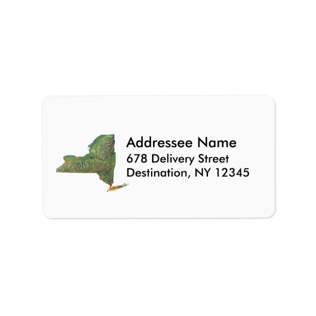 New York Map Address Label (Front)