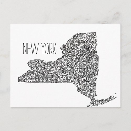 New York Map Postcard