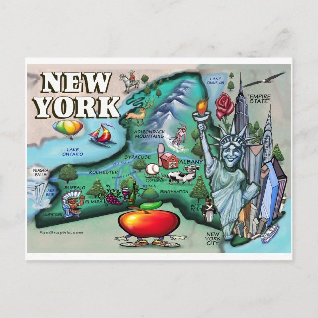 New York Map Postcard (Front)