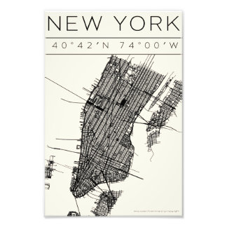 New York Map Poster – Minimal Street Art