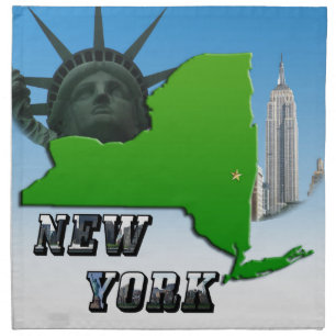 New York Map, Statue of Liberty, Monument Napkin