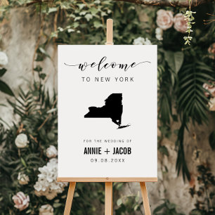 New York Map Wedding Welcome Sign, Foam Board