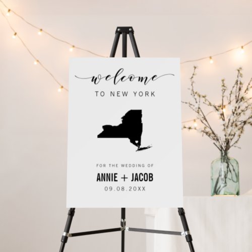 New York Map Wedding Welcome Sign Foam Board