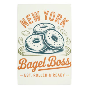 New York Metal Art Print – Bagel Boss Sign
